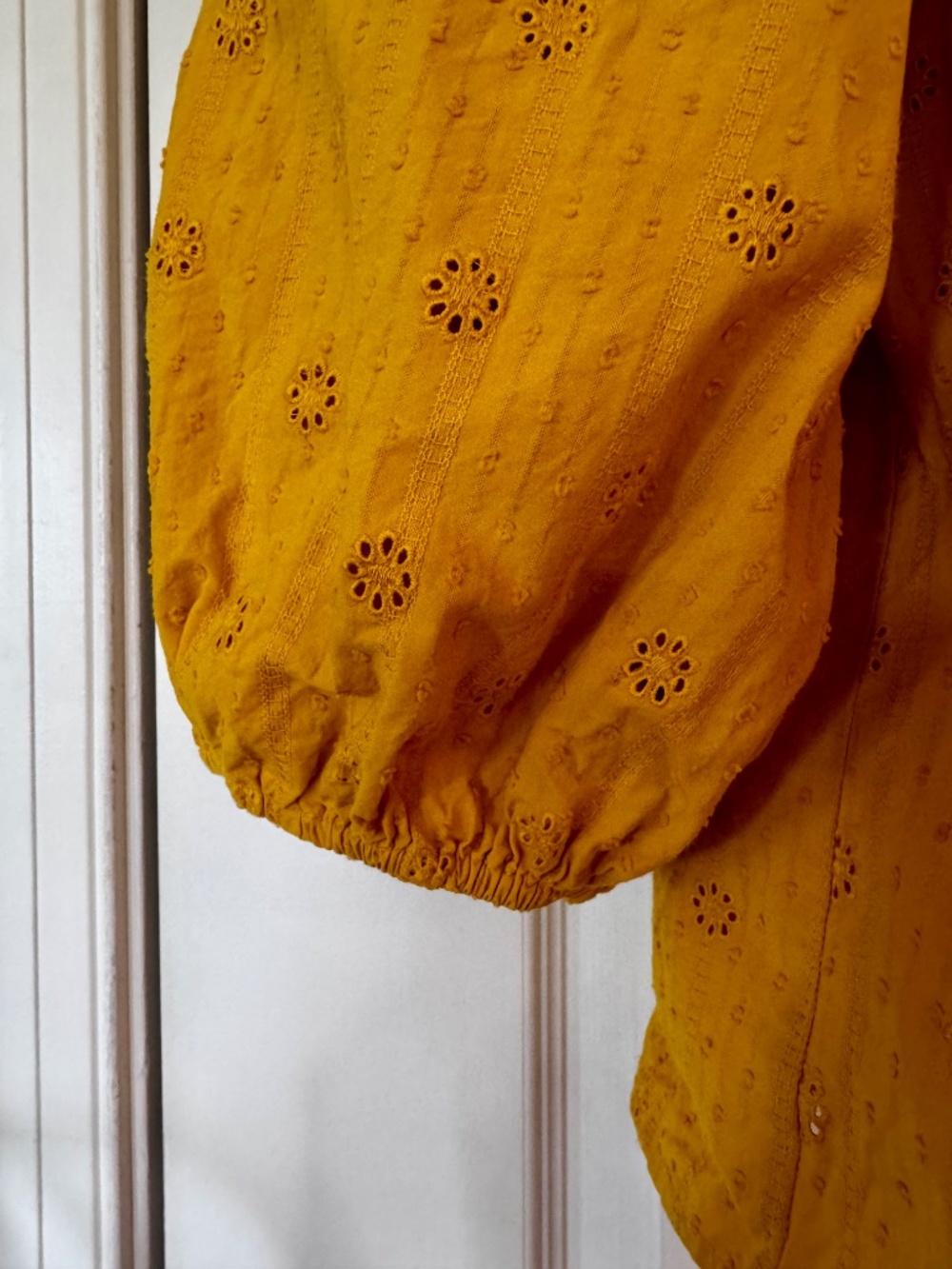 Universal Thread Goods Co. Eyelet Gold Blouse - Picture 4 of 13